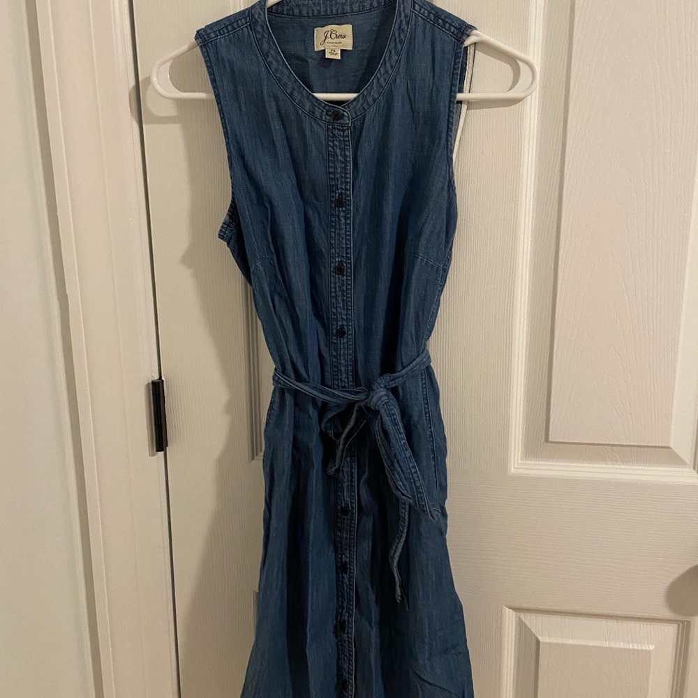 Jcrew Chambray Button Dress with Belt